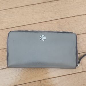 Tory Burch Gray Zip-Around Wallet
